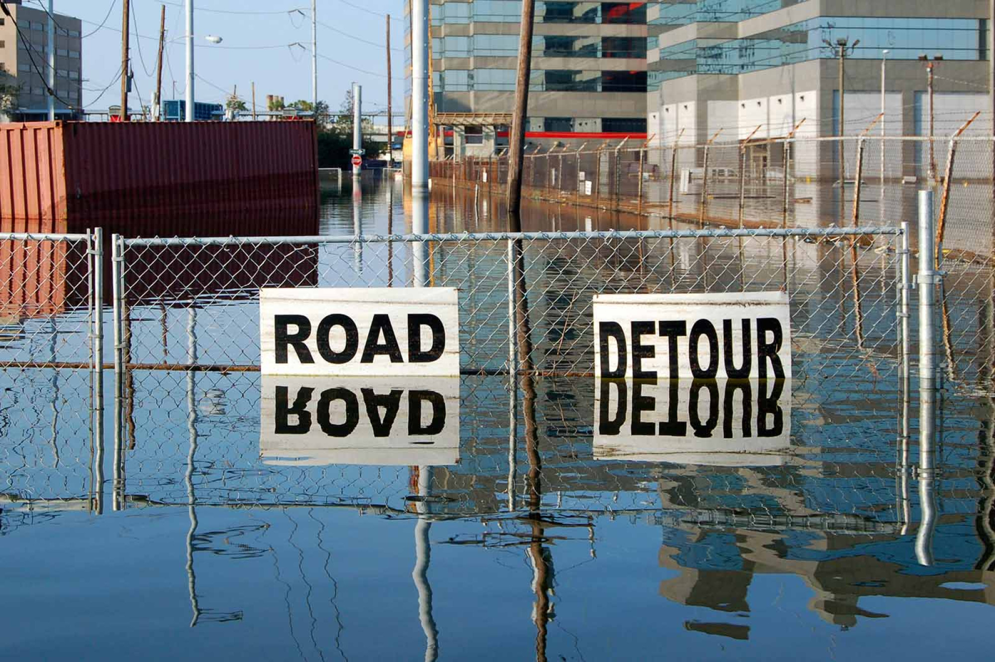 Flooded street in New Orleans, Louisiana
