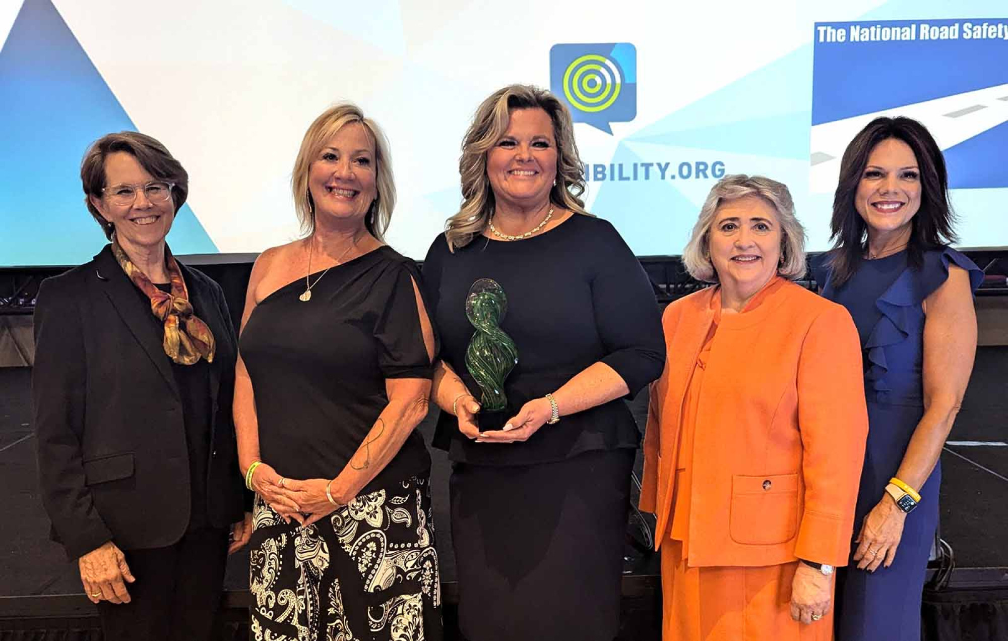 Winners of the 2024 Roadway Safety Awards (left to right): Anne Ferro, Tammy Gweedo McGee, Angela Nelson, Terecia W. Wilson and Melissa W. Wandall.(Source: GHSA.org)