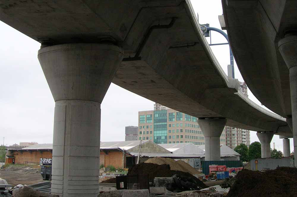 Image of construction under overpass in Boston