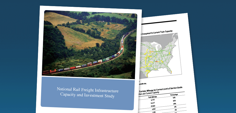 Cover and internal pages from the report National Rail Freight Infrastructure - Capacity and Investment Study