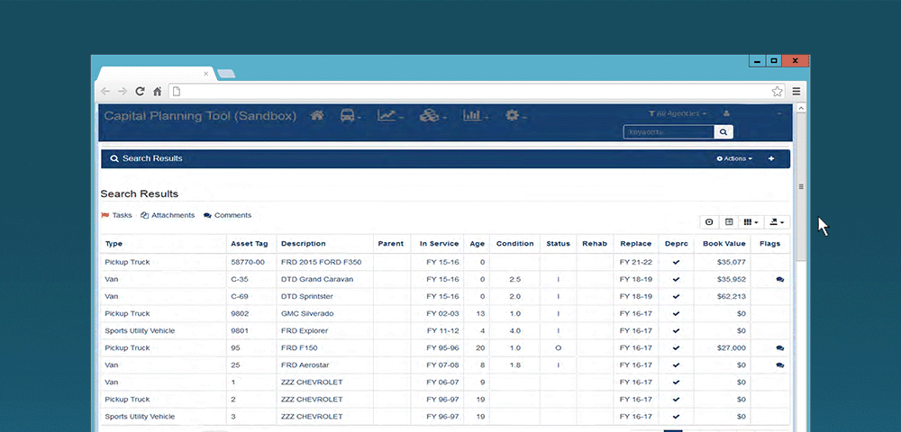 Screenshot of TransAm software in 2013
