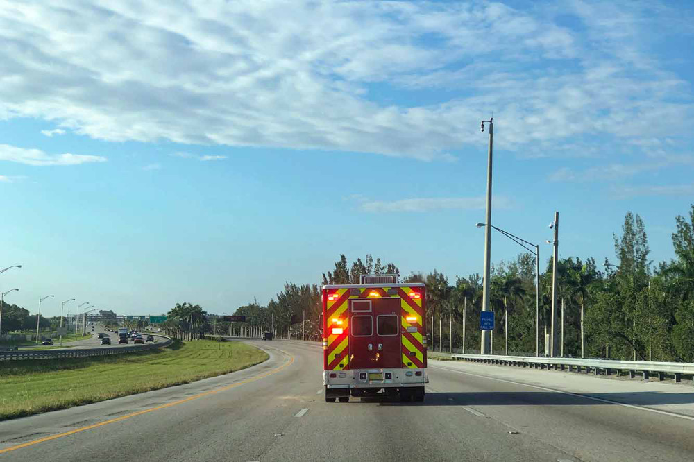 Photo of ambulance driving down Florida highway