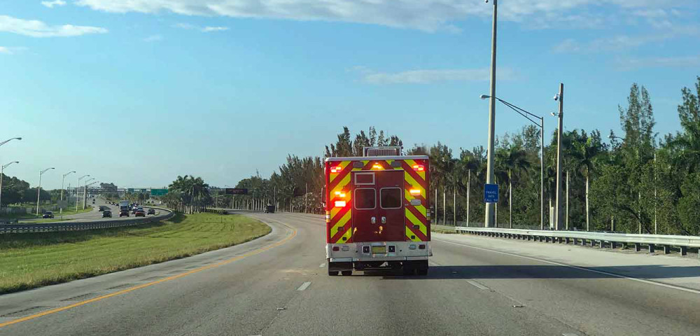 Photo of ambulance driving down Florida highway